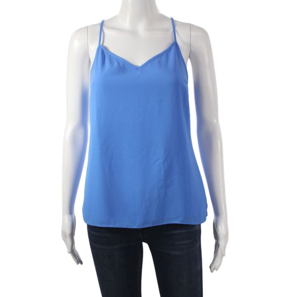 Lilly Pulitzer Women Camisole Blue V-Neck 100% Polyester Sleeveless Size XS
